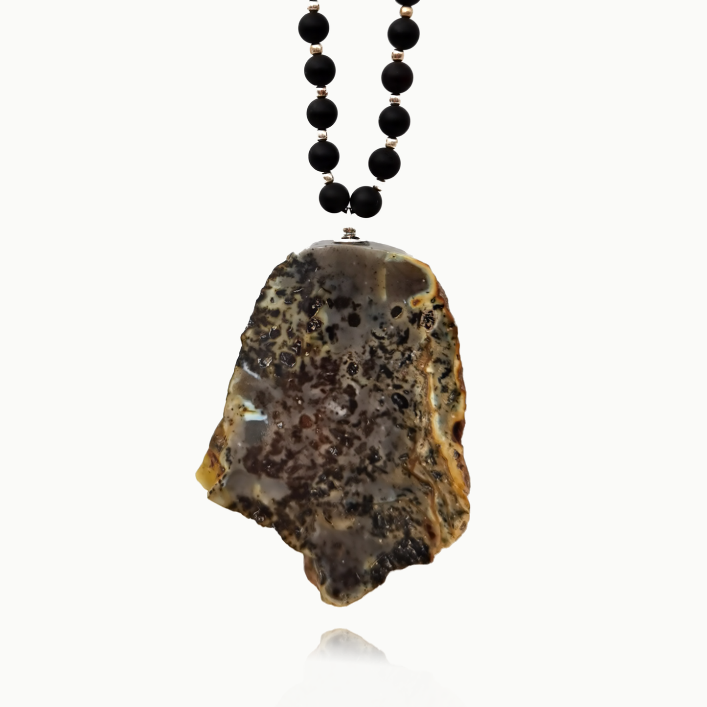 Amber necklace with pendant "Landscape"
