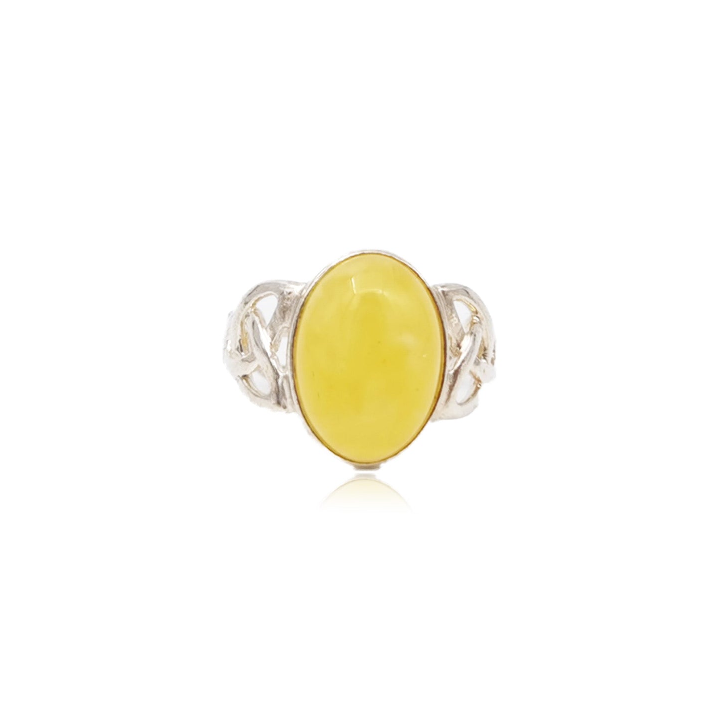 Amber ring with silver 925 "Smells like spring"