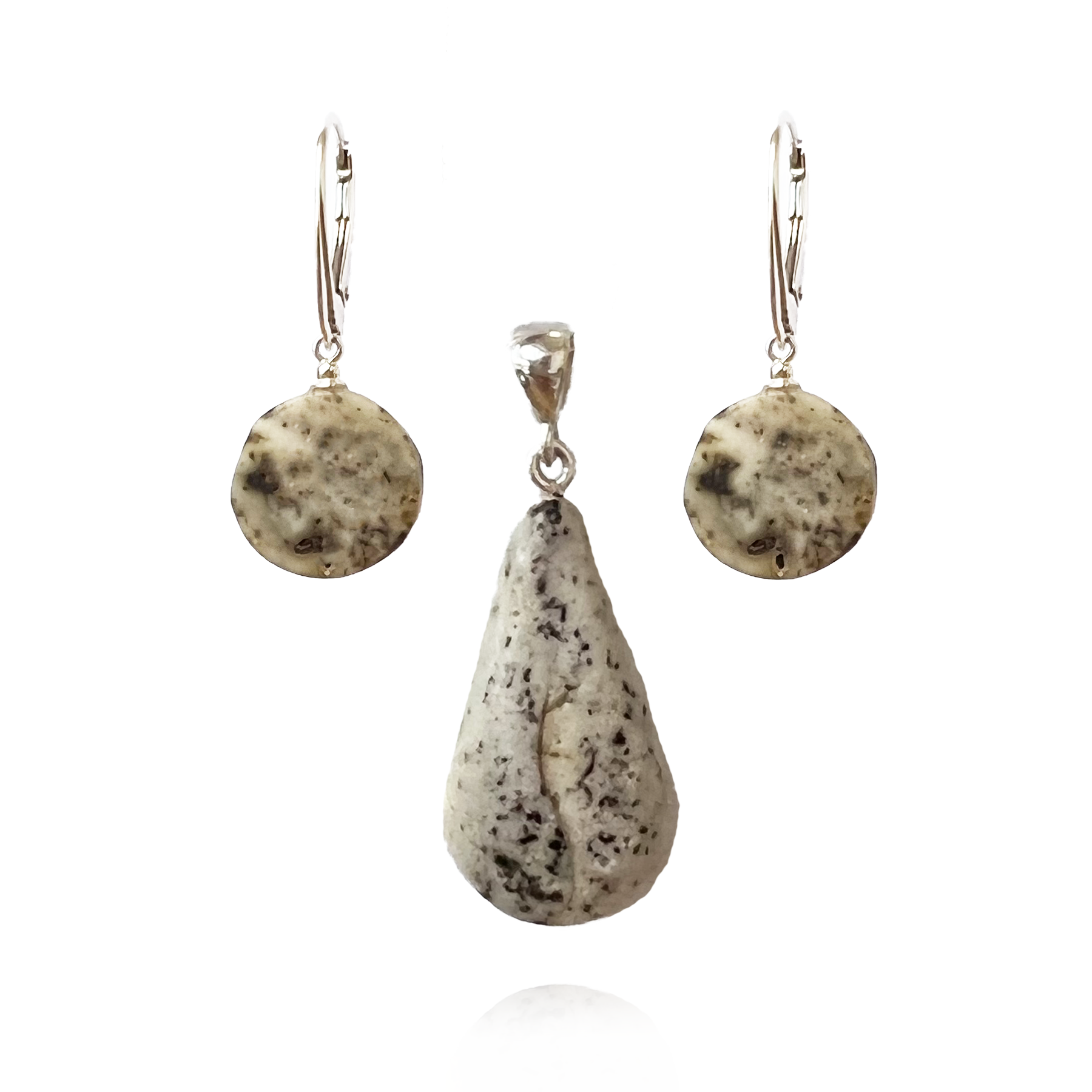 Amber set with silver 925 "Green Valley"