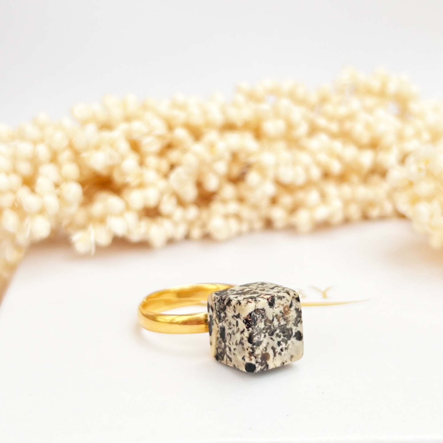 Amber ring with silver 925 "Luna"