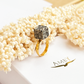 Amber ring with silver 925 "Luna"