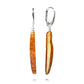 Amber earrings, silver 925 "Icicles"