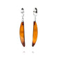 Amber earrings, silver 925 "Slices"