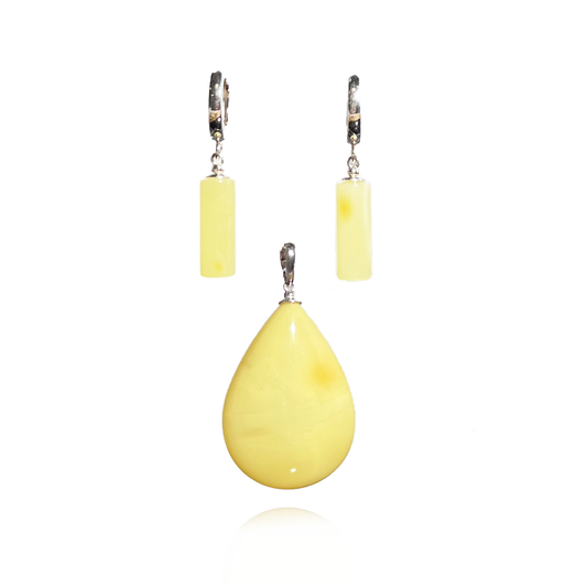 Amber set, silver 925 "Sunny day"