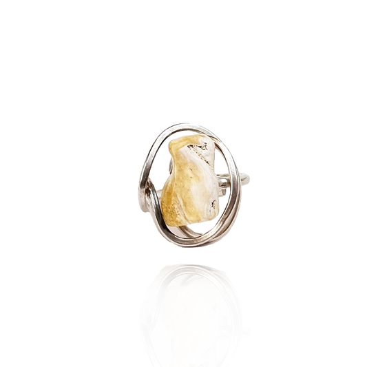Ring with variegated amber "Colors of Life"
