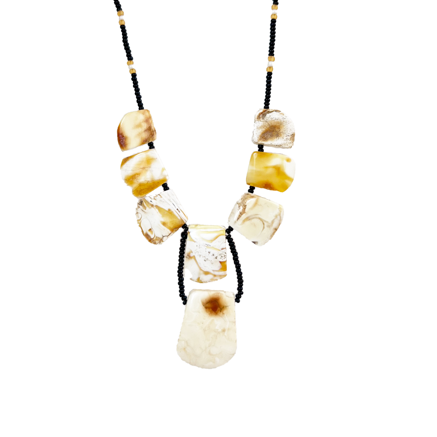 Amber necklace with clouds, "Cuba"