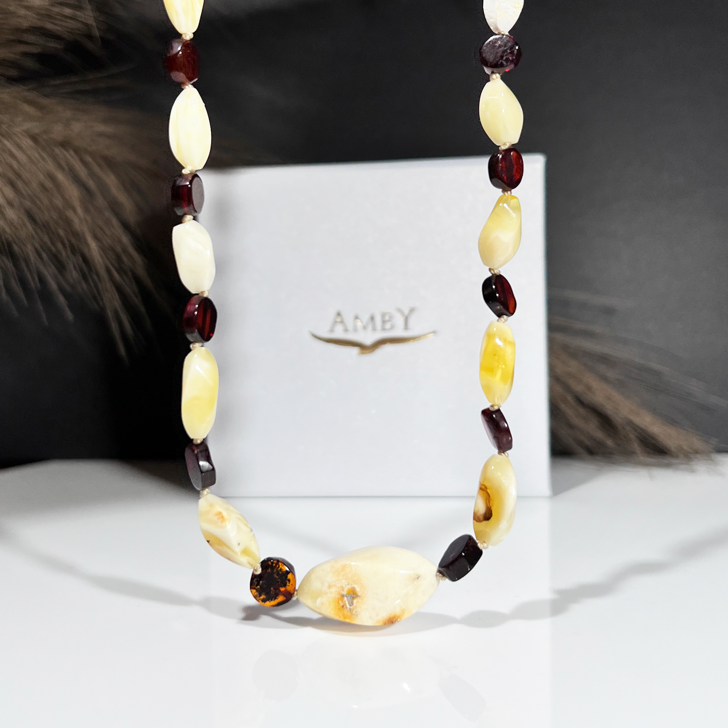 Amber necklace "Candy"