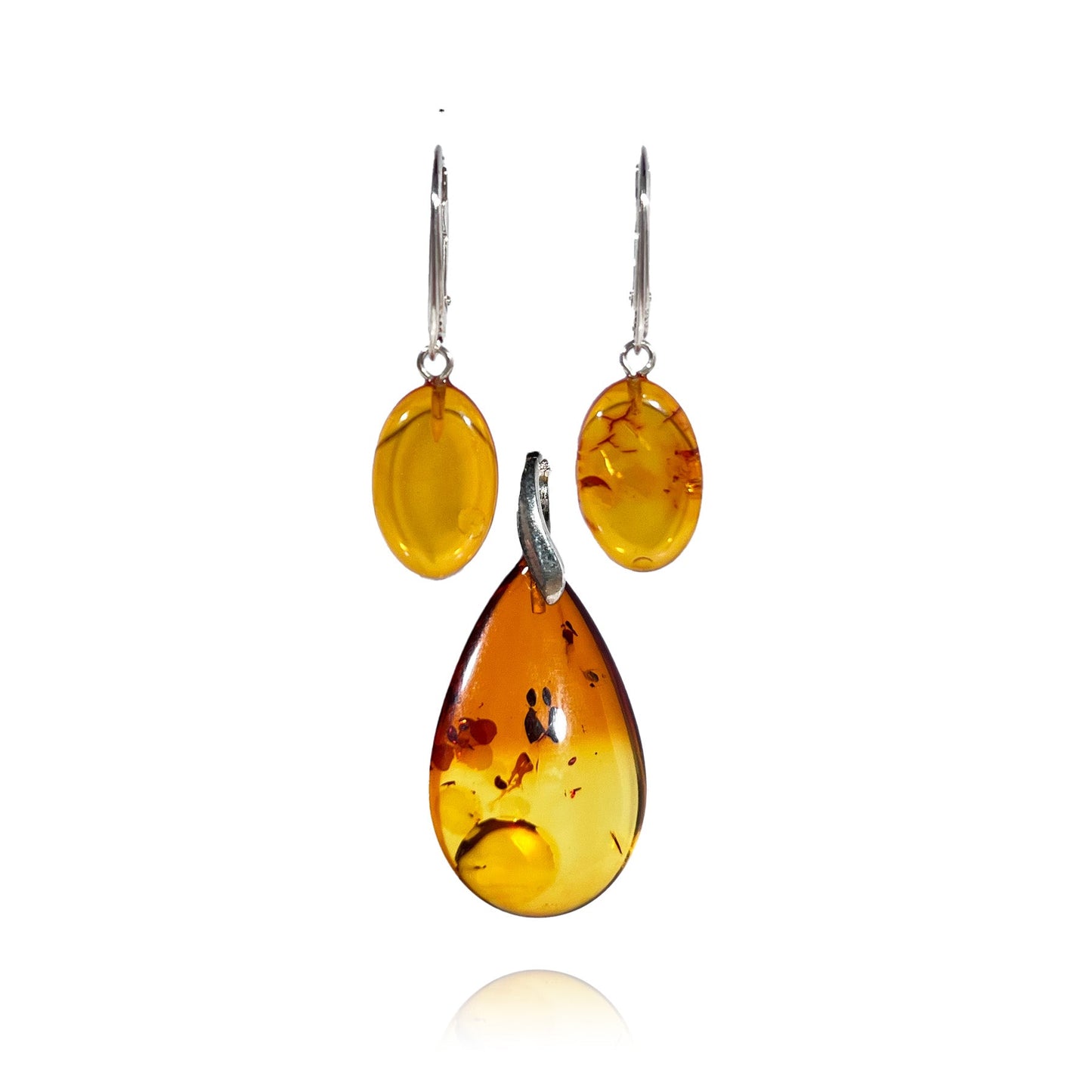 Amber set with silver 925 "Robin"
