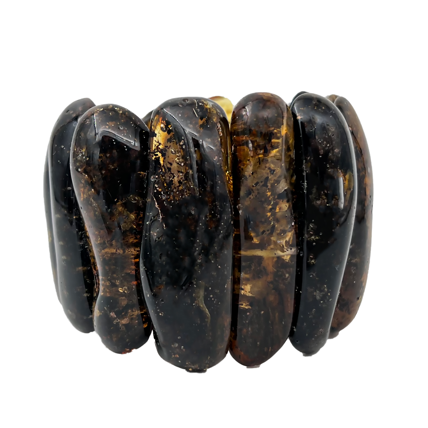 Black amber bracelet "Royal Night"