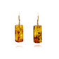Amber earrings, gold-plated silver 925 "Honey splashes"