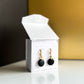 Black amber earrings, gilded silver 925 "Bellum Monet"