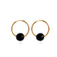 Hoop earrings, diameter 25mm, silver/gilded silver 925 "Facated"