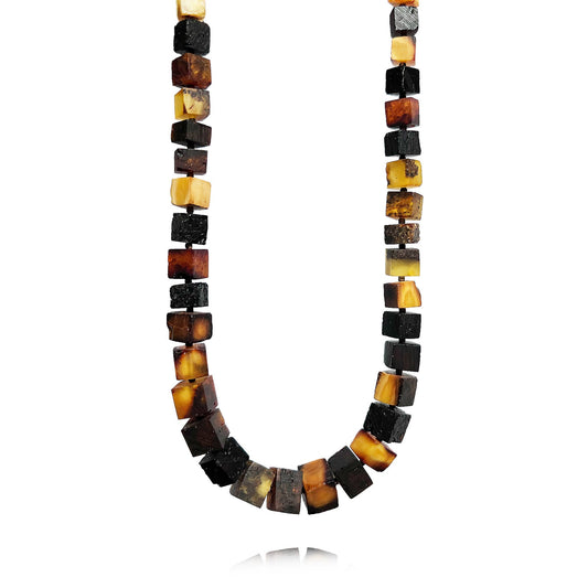 Matte amber necklace 47cm "Mona"