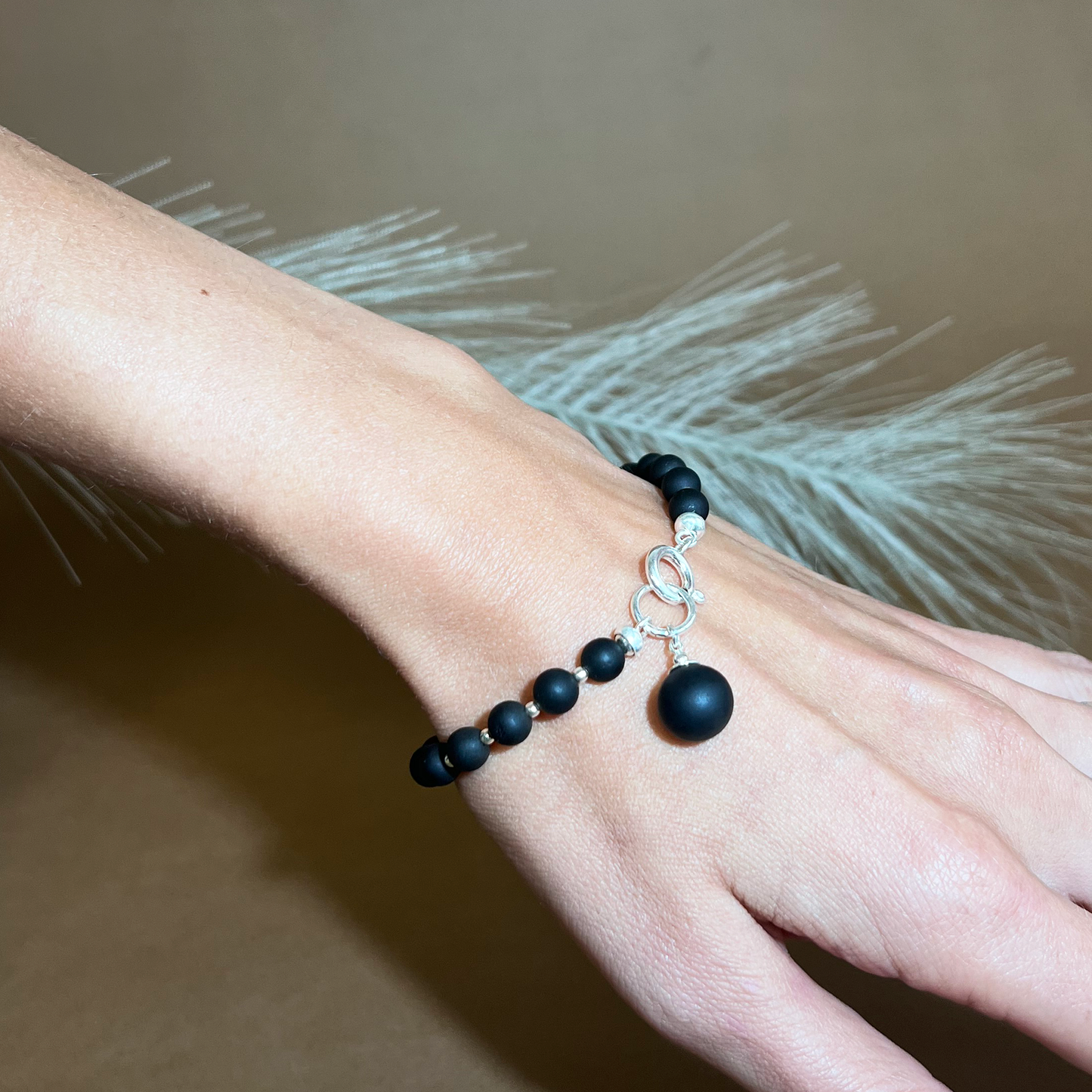 Amber bracelet with adjustable size "Lava"