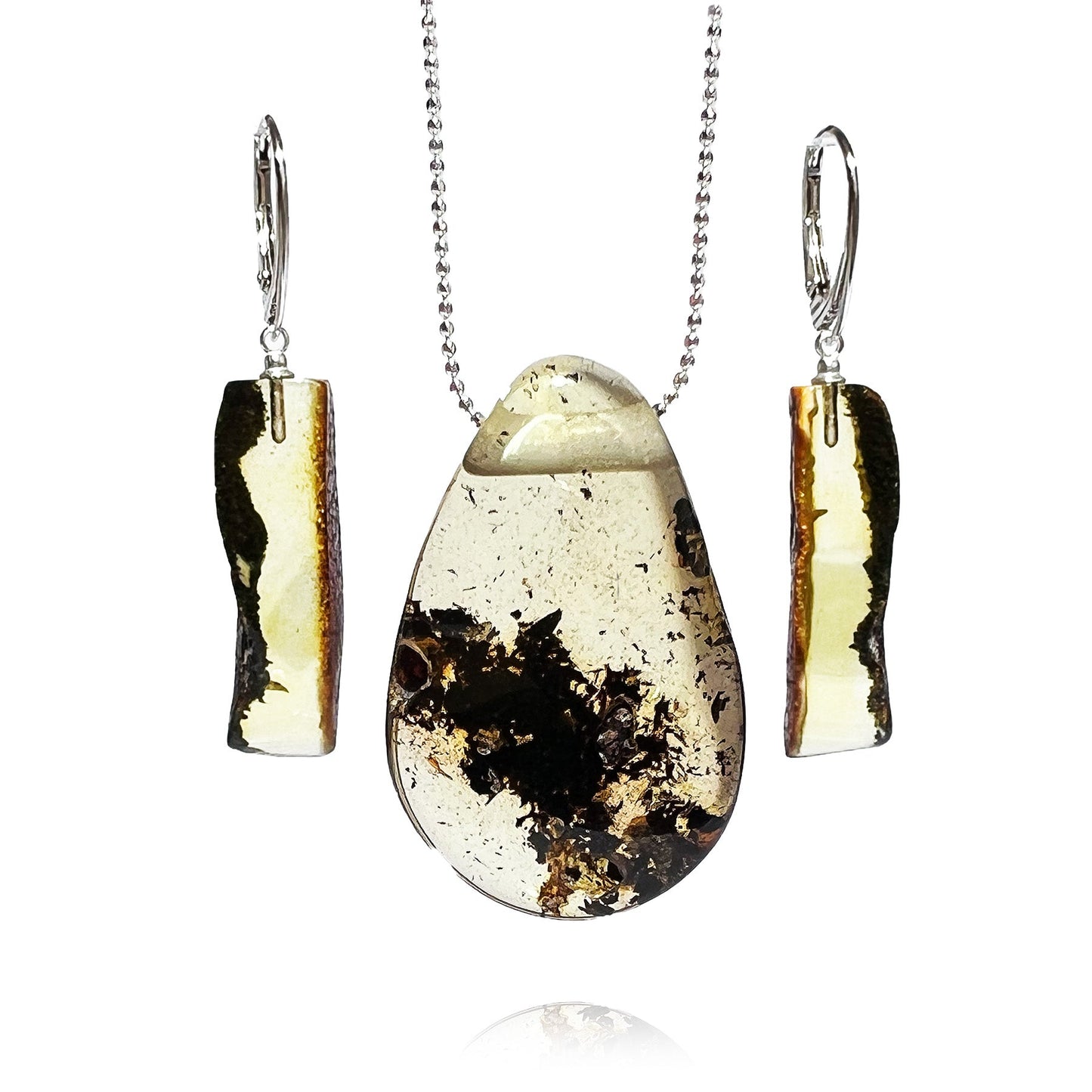 Amber set, silver 925 "Surrounded by wisdom"