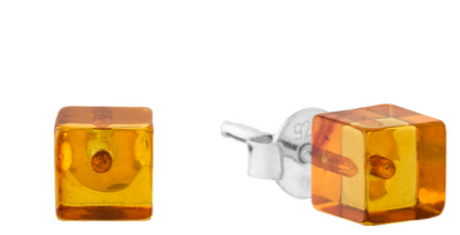 Amber nail polish with silver 925 "Miny"