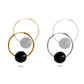 Hoop earrings, diameter 25mm, silver/gilded silver 925 "Facated"