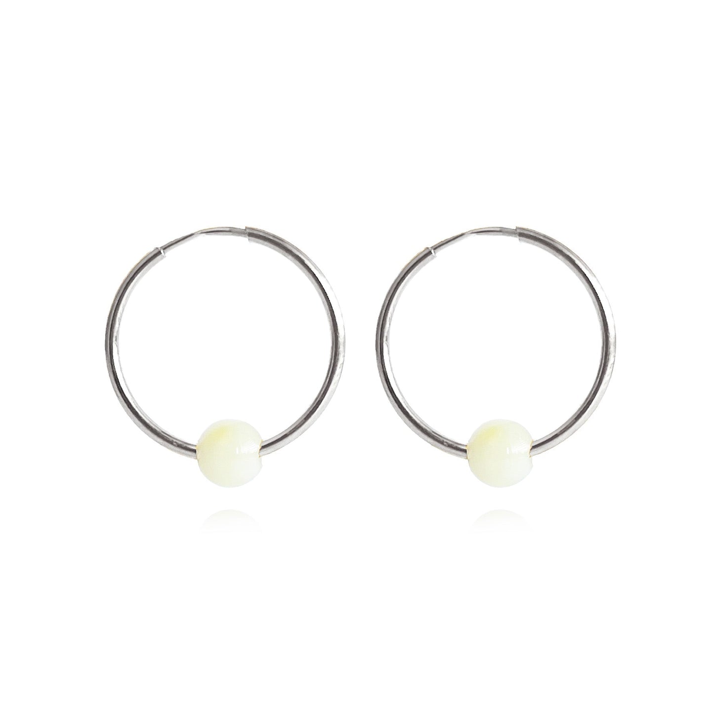 Hoop earrings, diameter 25mm, silver/gilded silver 925 "Snowflake"