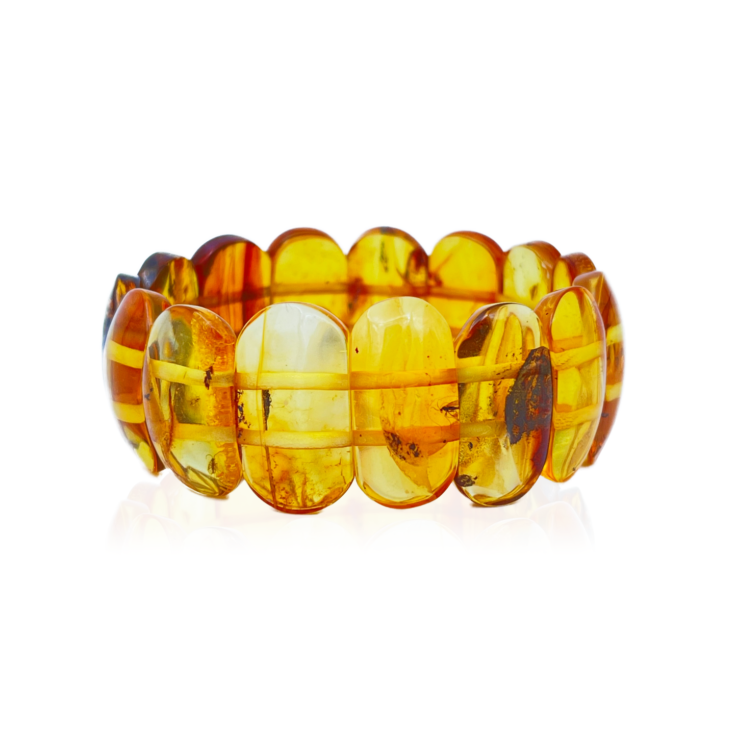 Amber bracelet with inclusions "Meeting"