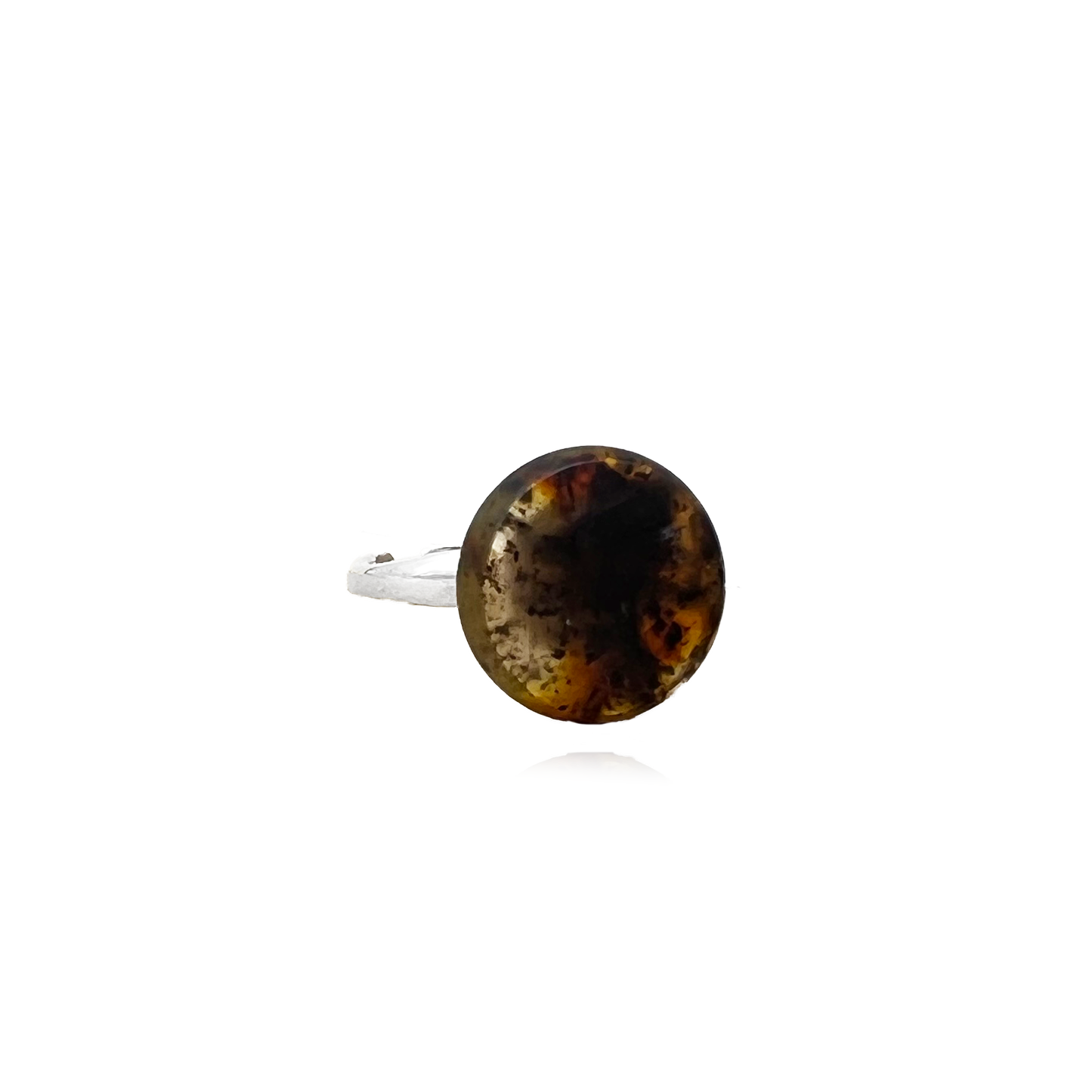 Silver ring with amber 925 "Sahara"