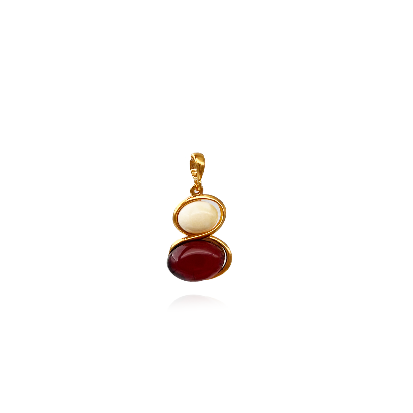 Amber pendant in gold-plated silver 925 "Jin Jan"