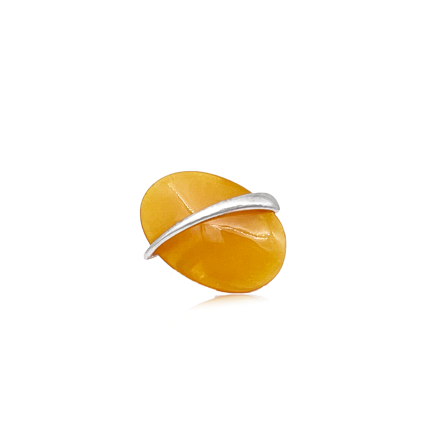 Silver 925 ring with amber "Touch"