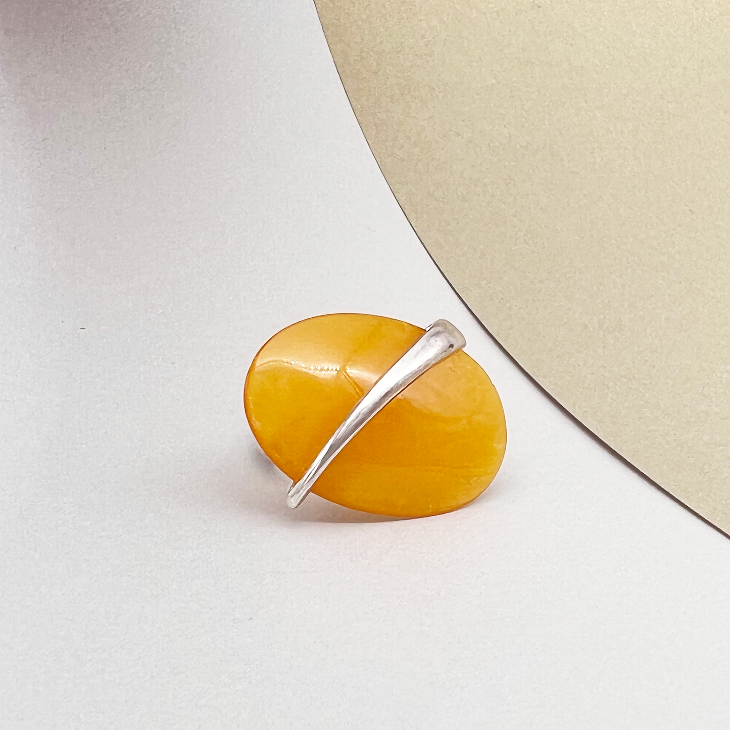 Silver 925 ring with amber "Touch"