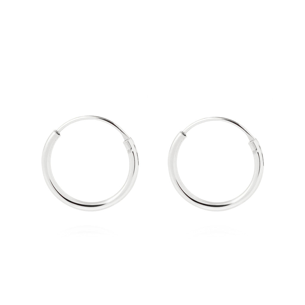 Hoop earrings, 18mm diameter, silver/gilded silver 925