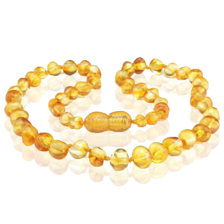 Transparent children's amber necklace
